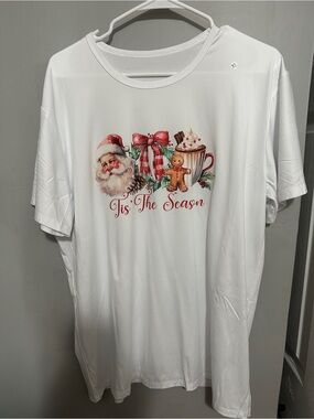 Tis The Season Christmas Graphic Tee - Women’s White XL